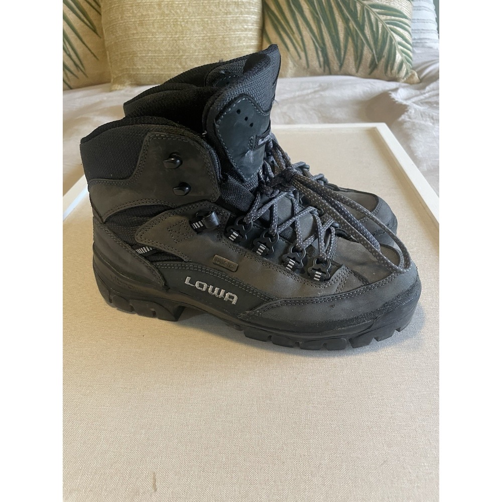 LOWA GoreTex Hiking‎ Boots Men US 8 Grey Renegade GTX Mid Waterproof Lace-Up